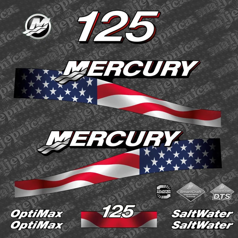 Mercury 125 US Flag Saltwater Optimax 2005-2007